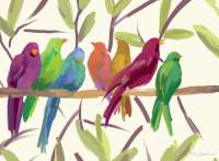 ! 4 Cork Backed Hardboard Placemats Birds Flock Together