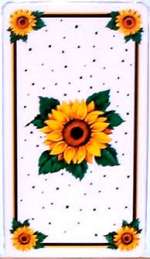 LAST SET!!! Metal Burner Covers Double/Rectangle  Sunflowers