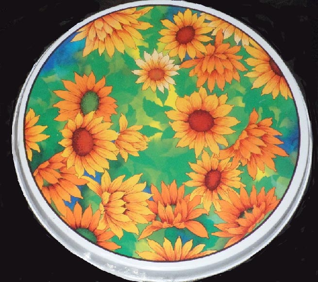 Sunflower Field - Round Metal Burner Covers